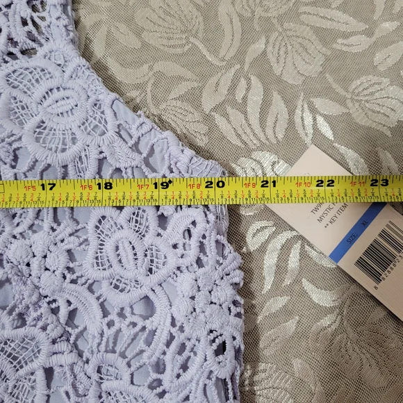 NWT Nanette Lapore Lace Sleeveless Top in Lavender Purple Zipper in Back - Picture 13 of 17